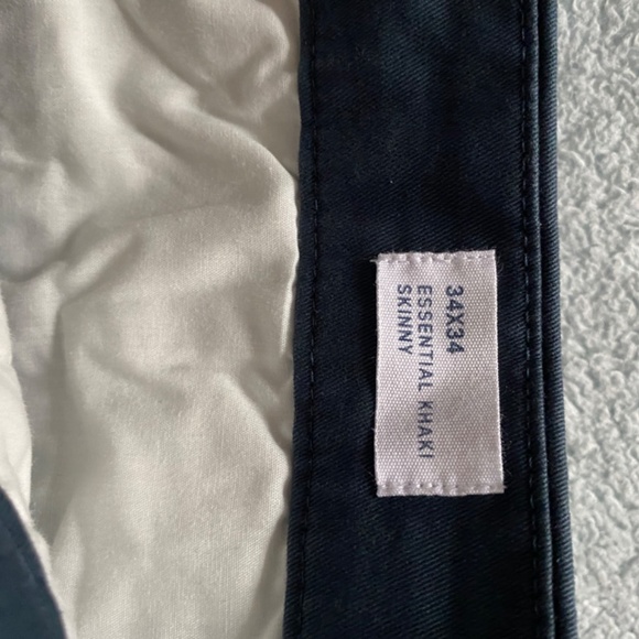 MUST GO!!! WORN ONCE - MENS GAP KHAKI SKINNY 34 X 34 TURQUOISE BLUE/GREEN - Picture 6 of 8